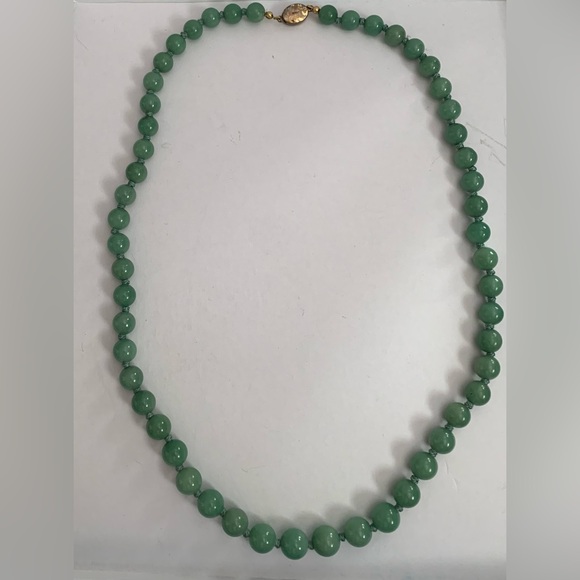 New vintage jade polished pearls beads necklace - Picture 2 of 12